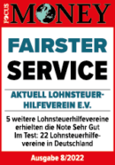 Focus Money Testergebnis | Fairster Service | Aktuell Lohnsteuerhilfeverein e.V.