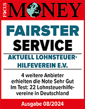 Focus Money Testergebnis | Fairster Service | Aktuell Lohnsteuerhilfeverein e.V.