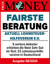 Focus Money Testergebnis 2023 | Fairste Beratung | Aktuell Lohnsteuerhilfeverein e.V.