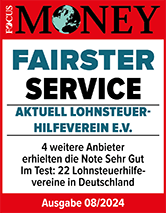 Focus Money Testergebnis 2023 | Fairster Service | Aktuell Lohnsteuerhilfeverein e.V.
