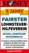 Focus Money Testergebnis 2023 | Fairster Lohnsteuerhilfeverein e.V. | Aktuell Lohnsteuerhilfeverein e.V.