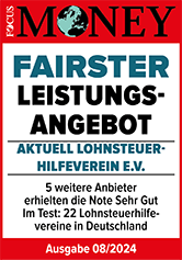 Focus Money Testergebnis 2024 | Fairstes Leistungsangebot | Aktuell Lohnsteuerhilfeverein e.V.