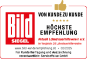 Siegel BILD HÖCHSTE Kundenempfehlung 2025 Aktuell Lohnsteuerhilfeverein