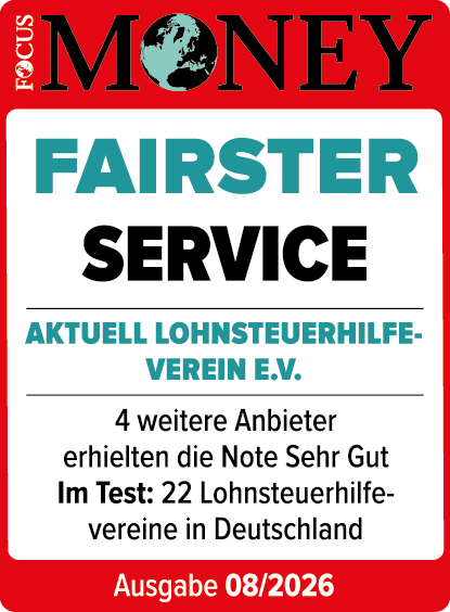 Focus Money Testergebnis 2026 | Fairster Service | Aktuell Lohnsteuerhilfeverein e.V.
